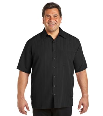 Island Passport® Men's Big & Tall Short Sleeve Jacquard Stripe Shirt