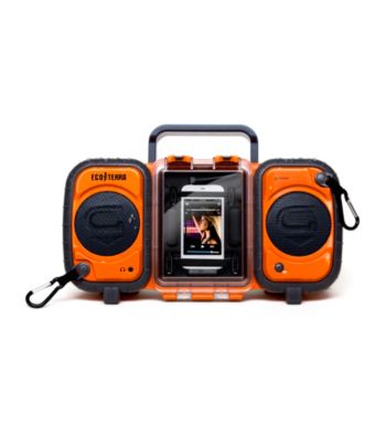 Eco Terra Orange Waterproof Boombox Case for iPhone® and MP3 Players