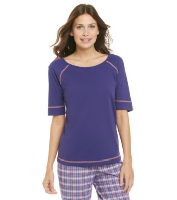 KN Karen Neuburger Knit Short Sleeve Top - Purple