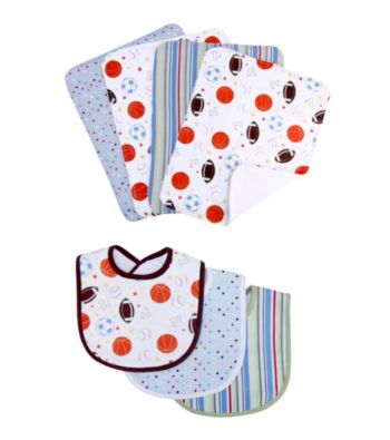 Trend Lab Little MVP 3 Pack Bib and Burp Cloth Set