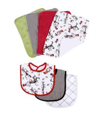 Trend Lab Dr. Seuss Cat in the Hat Bib and Burp Cloth Set