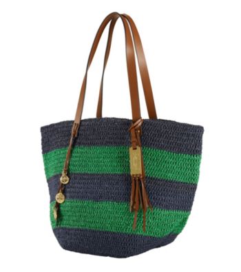 Lauren Ralph Lauren Gardiner Striped Straw Tote