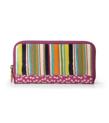 Fossil® Bright Stripe Key-Per Zip Clutch