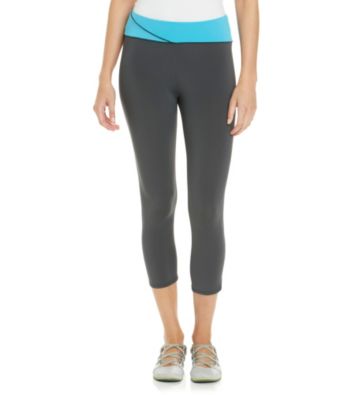 HUE® Neon Blue/Cobblestone Sport Capris