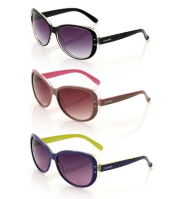 Calvin Klein Plastic Oval Sunglasses