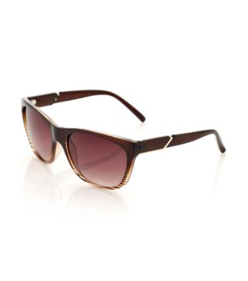 Calvin Klein Brown Stripes Square Wayfarer Sunglasses