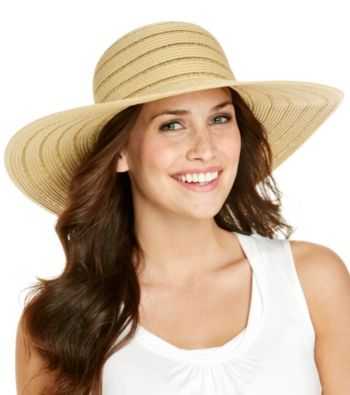 Calvin Klein Natural Lurex Striped Sun Hat