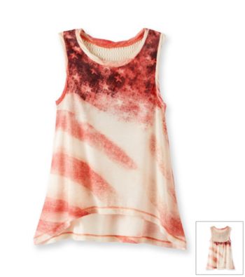 Jessica Simpson Girls' 7-16 Red/White Festival Flag Tank