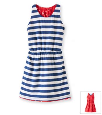 Jessica Simpson Girls' 7-16 Red/White/Blue Reversible Dress