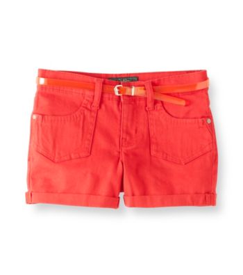 Jessica Simpson Girls' 7-16 Red Superstar Shorts with Jelly Belt