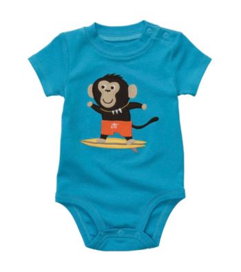 Carter's® Baby Boys' Bright Blue Surfing Monkey Applique Bodysuit