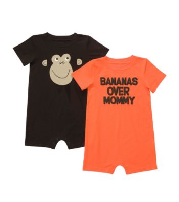 Carter's® Baby Boys' Brown/Orange 2-pk. Monkey Rompers