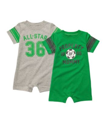 Carter's® Baby Boys' Green/Grey 2-pk. Sport Rompers