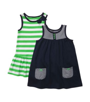 Carter's® Baby Girls' Green/Navy 2-pk. Striped Dresses