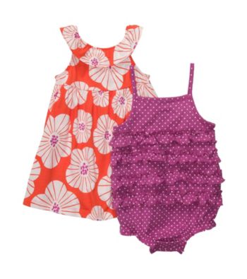 Carter's® Baby Girls' Purple/Orange Floral 2-pk. Sunsuit and Dress