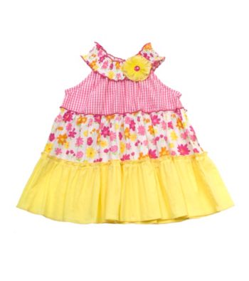 Rare Editions® Baby Girls' Yellow 3 Tier Ruffled Dress