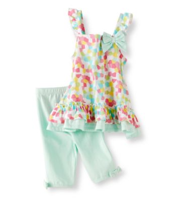 Little Me® Baby Girls' Blue Mosaic Tunic with Capri Pants Set