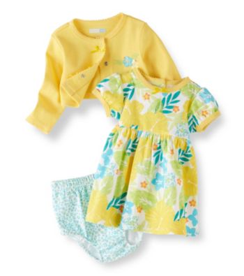 Vitamins Baby® Baby Girls' Yellow 2-pc. Floral Cardigan Dress Set