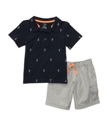 Carter's® Boys' 2T-4T Navy/Grey 2-pc. Anchors Shortset