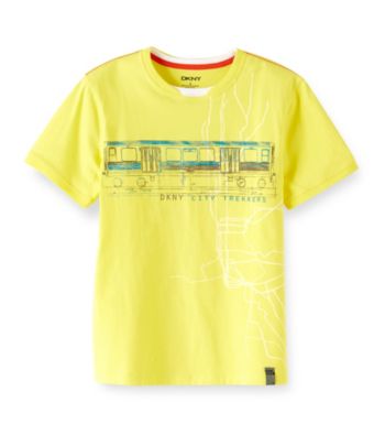 DKNY® Boys' 8-20 Yellow Short Sleeve Parkway Tee