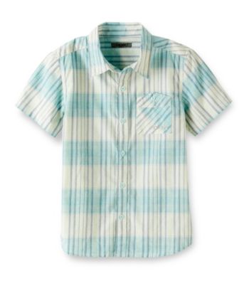 DKNY® Boys' 8-20 Green Short Sleeve Plaid Woven