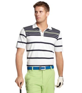 Izod® Men's Bright White Engineered Stripe Polo