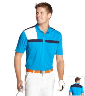 Izod® Men's Cloisonne Blue Colorblock Piece Polo