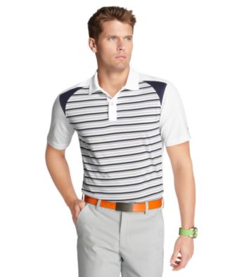 Izod® Men's Bright White Pieced Striped Polo
