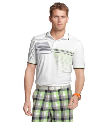 Izod® Men's Bright White Crossover Striped Polo