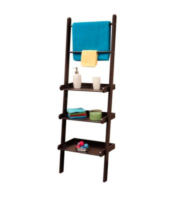 RiverRidge Home Products Espresso Bath Ladder Shelf and Towel Bar