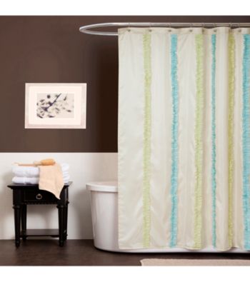 Lush Decor Aria Blue and Green Shower Curtain