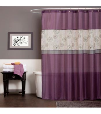 Lush Decor Covina Purple Shower Curtain
