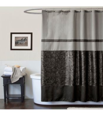 Lush Decor Croc Black Shower Curtain