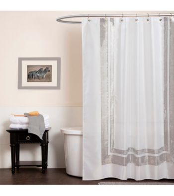 Lush Decor Jewel White Shower Curtain
