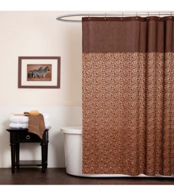 Lush Decor Leopard Brown Shower Curtain