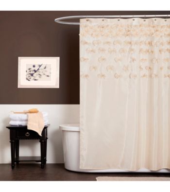 Lush Decor Lucia Ivory Shower Curtain