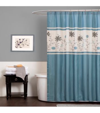Lush Decor Monica Blue Shower Curtain