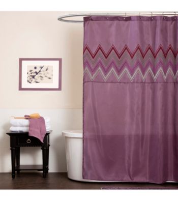 Lush Decor Myra Plum Shower Curtain