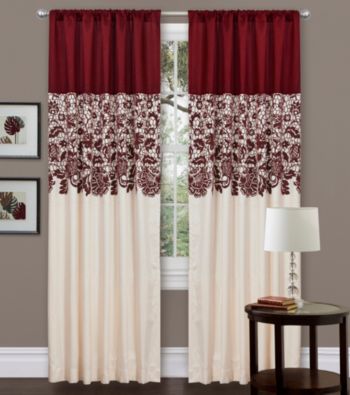 Lush Decor Estate Garden Red Window Panel