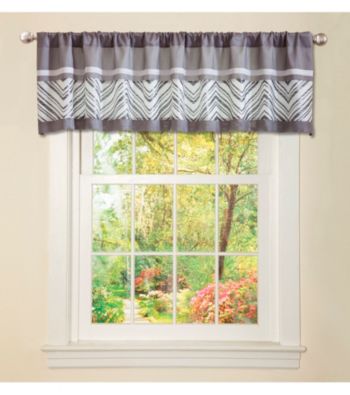 Lush Decor Evening Grace Grey and White Valance