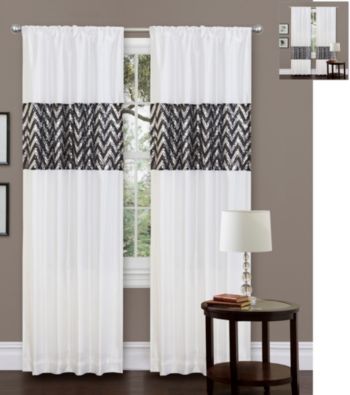 Lush Decor Shimmer White Window Curtain