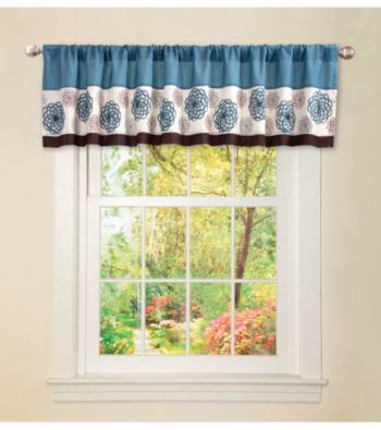 Lush Decor Tender Blossom Blue Valance