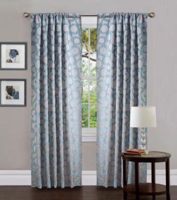 Lush Decor Orbit Blue Window Curtain
