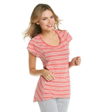 Calvin Klein Performance Short Sleeve Scoopneck Striped Boxy Tee