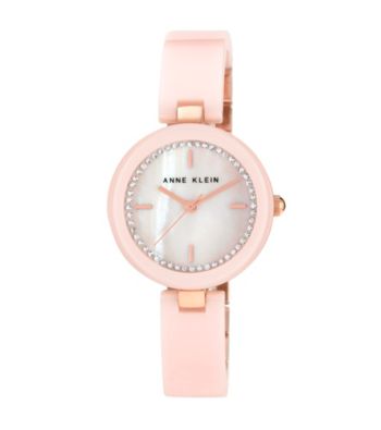 Anne Klein® Women's Ceramic Bangle Rose/Blush Watch