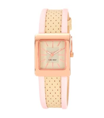 Nine West® Women's Square Strap Cream Watch