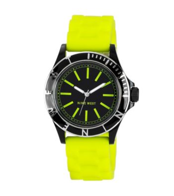 Nine West® Women's Silicon Strap Lemon Watch