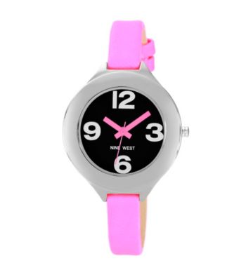 Nine West® Women's Neon Strap Pink Watch