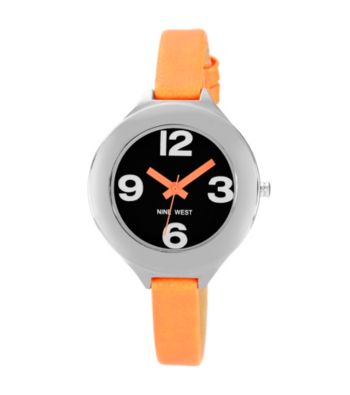 Nine West® Women's Neon Strap Orange Watch