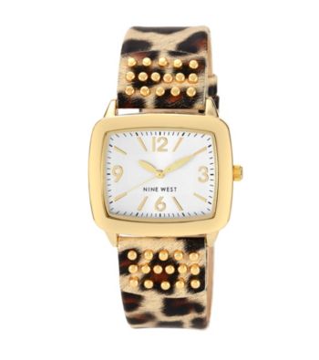 Nine West® Women's Leopard Print Strap Watch